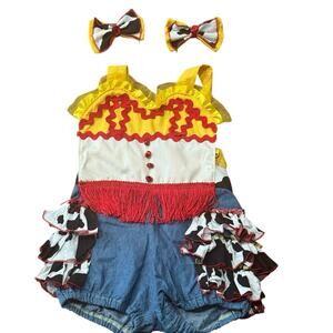 Handmade Disney Toy Story Cowgirl Costume Romper 3T Pageant Western Fringe